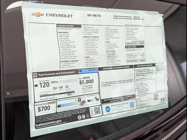 new 2027 Chevrolet Bolt car, priced at $32,995