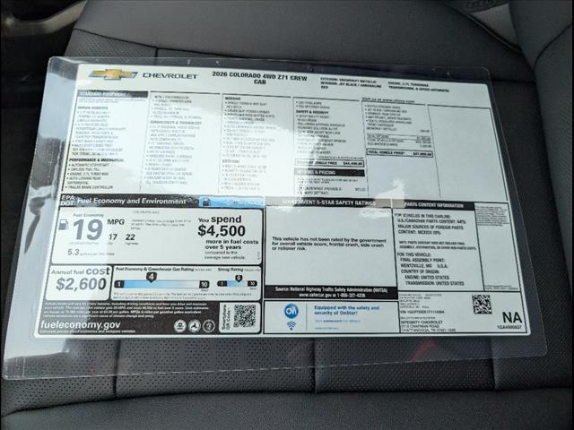 new 2026 Chevrolet Colorado car, priced at $44,210