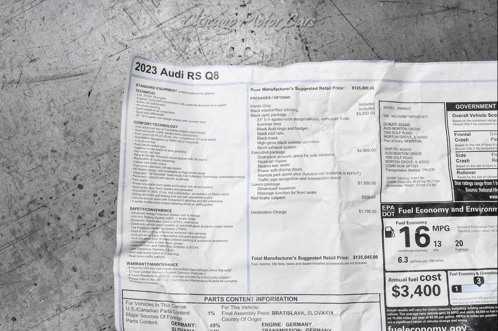 used 2023 Audi RS Q8 car, priced at $97,800