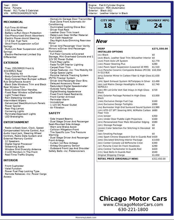 used 2024 Porsche 911 car, priced at $289,800