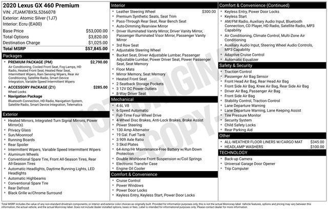 used 2020 Lexus GX 460 car, priced at $35,993