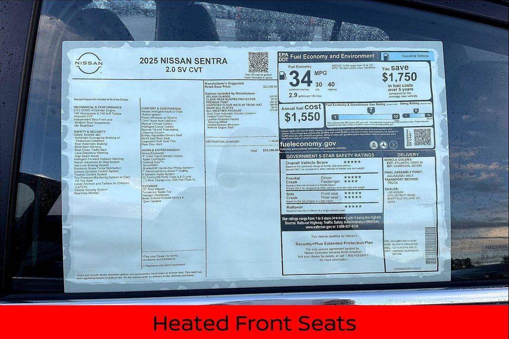 new 2025 Nissan Sentra car, priced at $22,009