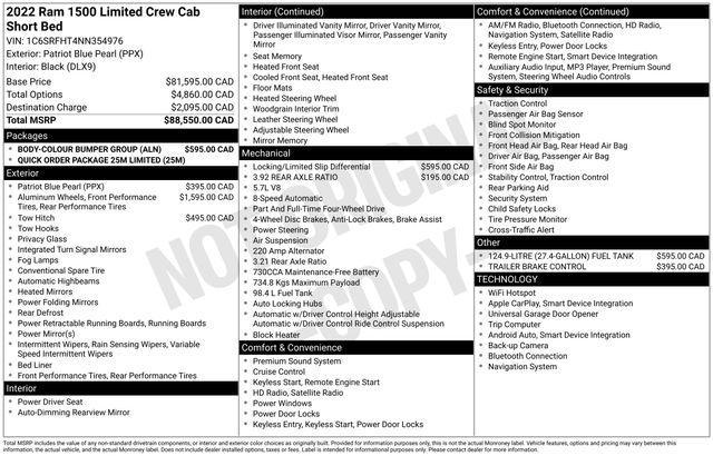used 2022 Ram 1500 car, priced at $37,780