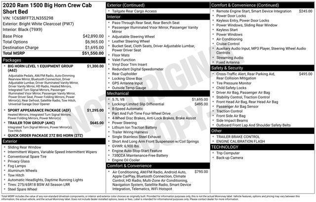 used 2020 Ram 1500 car, priced at $26,977