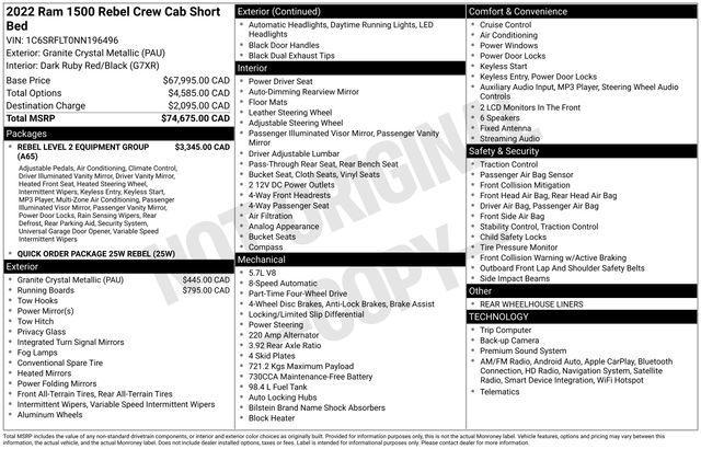 used 2022 Ram 1500 car, priced at $41,965