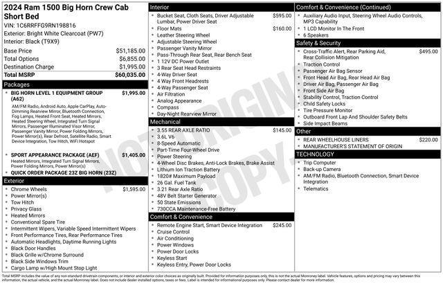 used 2024 Ram 1500 car, priced at $34,673