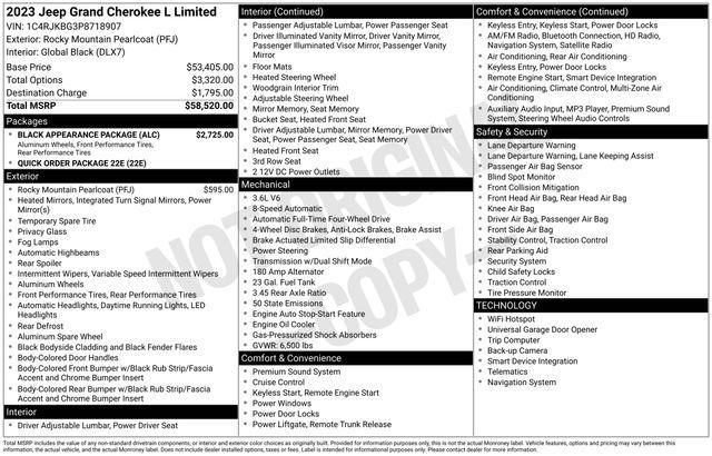 used 2023 Jeep Grand Cherokee L car, priced at $31,648