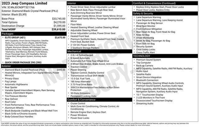 used 2023 Jeep Compass car, priced at $22,977