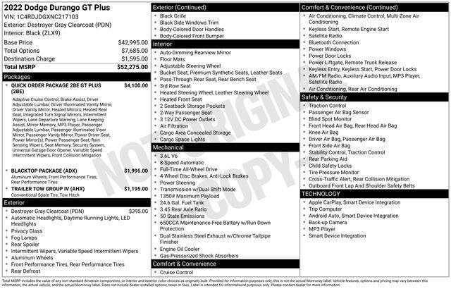 used 2022 Dodge Durango car, priced at $29,977