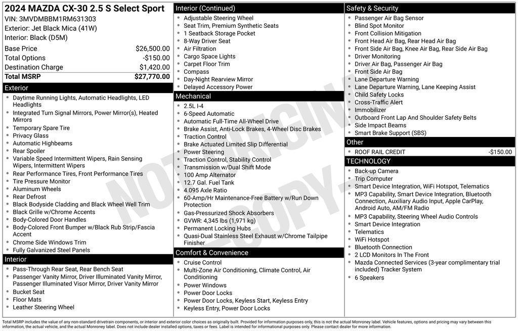 used 2024 Mazda CX-30 car, priced at $21,463