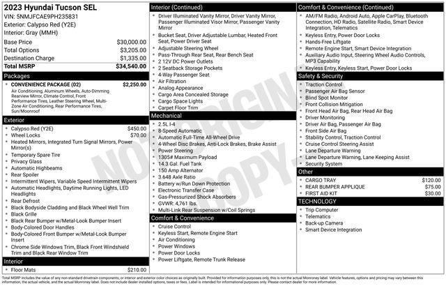 used 2023 Hyundai Tucson car, priced at $22,785