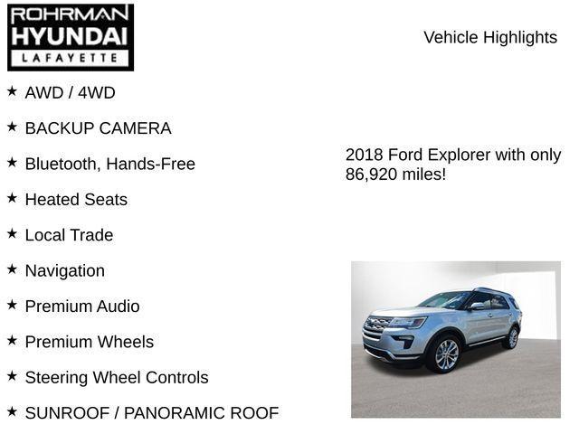 used 2018 Ford Explorer car, priced at $19,012
