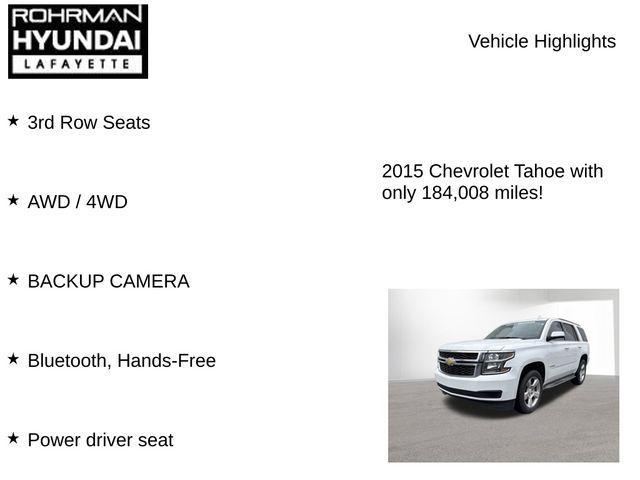 used 2015 Chevrolet Tahoe car, priced at $12,750