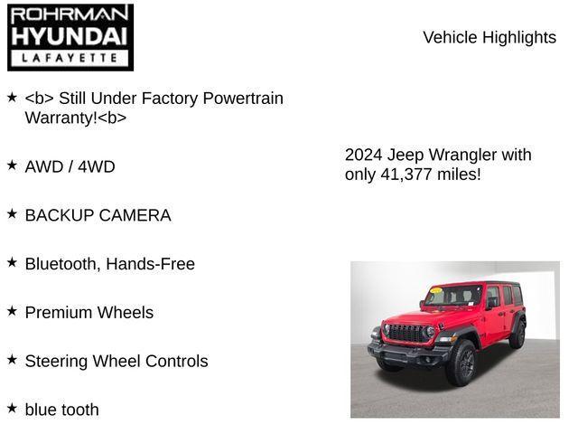 used 2024 Jeep Wrangler car, priced at $29,999