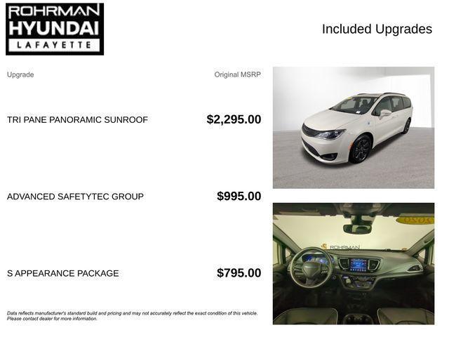 used 2020 Chrysler Pacifica Hybrid car, priced at $19,999