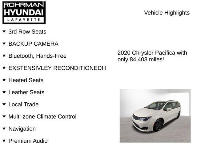 used 2020 Chrysler Pacifica Hybrid car, priced at $19,999