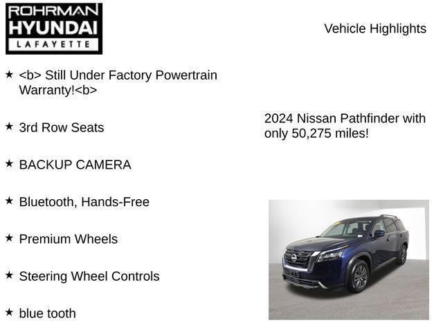 used 2024 Nissan Pathfinder car, priced at $25,679