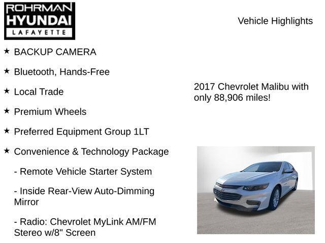 used 2017 Chevrolet Malibu car, priced at $12,998