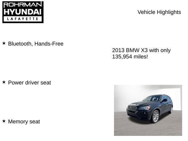 used 2013 BMW X3 car, priced at $7,710