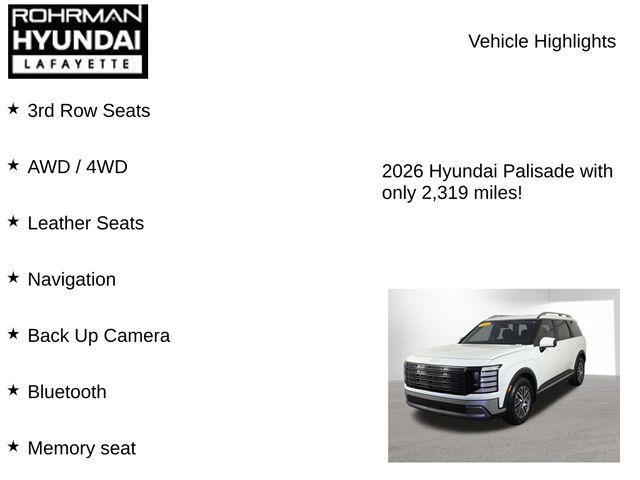 used 2026 Hyundai Palisade car, priced at $45,950