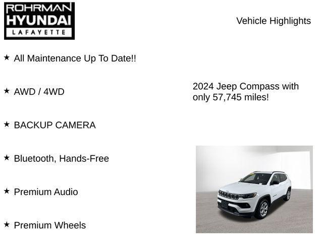 used 2024 Jeep Compass car, priced at $18,250