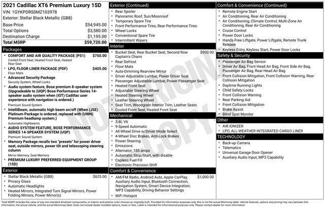 used 2021 Cadillac XT6 car, priced at $22,766