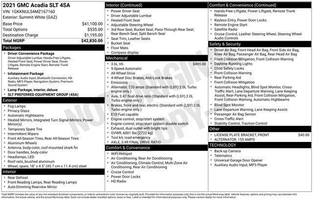 used 2021 GMC Acadia car, priced at $19,982