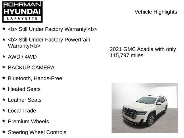 used 2021 GMC Acadia car, priced at $19,982
