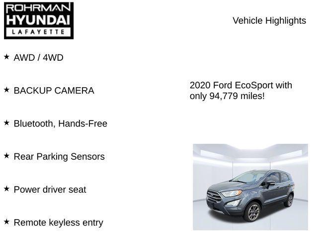 used 2020 Ford EcoSport car, priced at $12,251