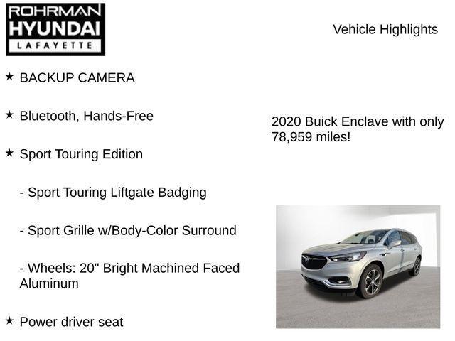used 2020 Buick Enclave car, priced at $21,367