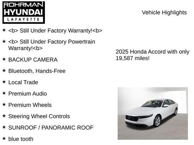 used 2025 Honda Accord car, priced at $24,248