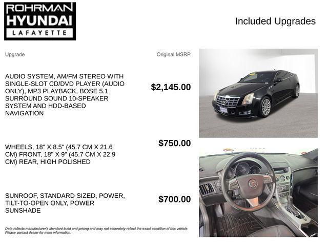 used 2012 Cadillac CTS car, priced at $6,375
