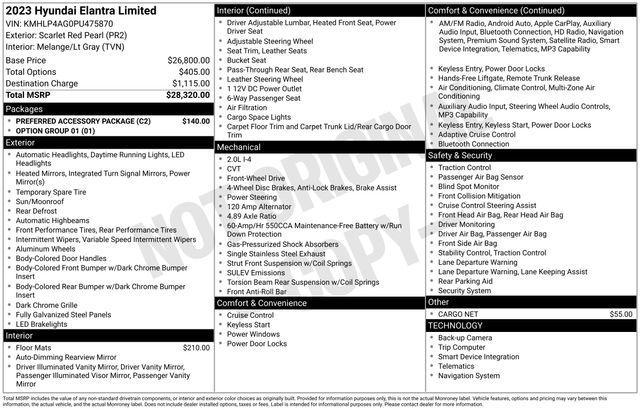 used 2023 Hyundai Elantra car, priced at $20,727