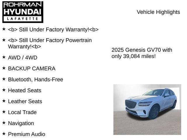 used 2025 Genesis GV70 car, priced at $34,999