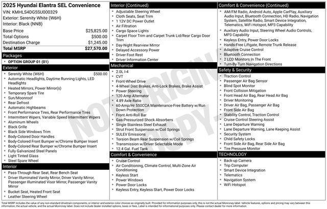 used 2025 Hyundai Elantra car, priced at $21,420