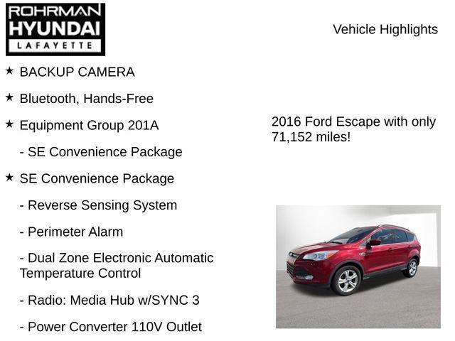 used 2016 Ford Escape car, priced at $10,519