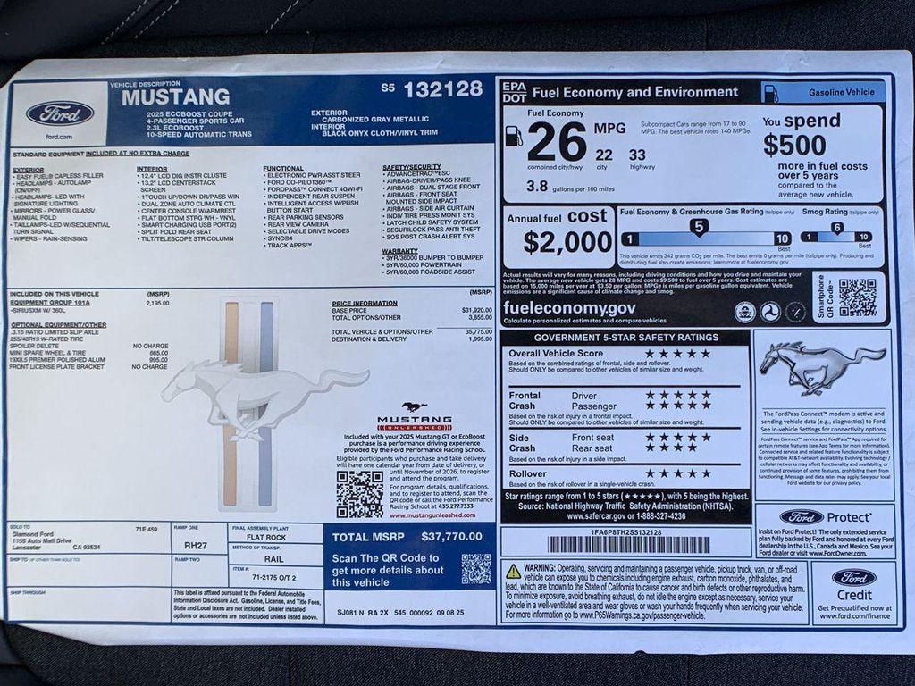 new 2025 Ford Mustang car, priced at $32,324
