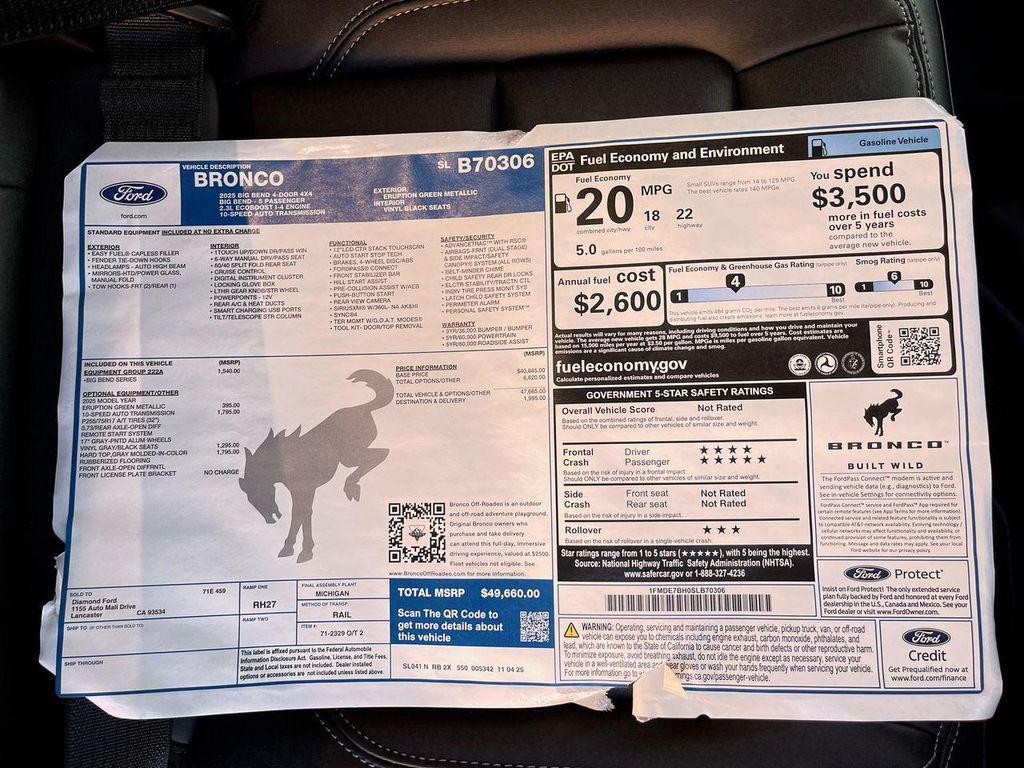 new 2025 Ford Bronco car, priced at $44,804