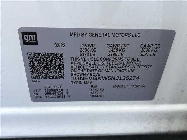 2022 Summit White Chevrolet Traverse