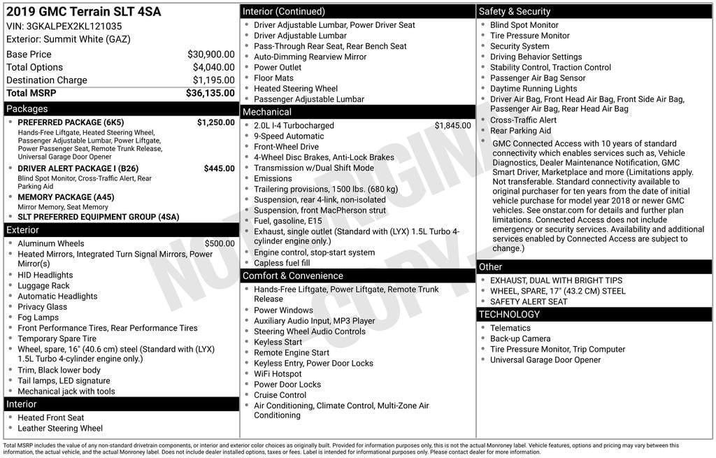 used 2019 GMC Terrain car, priced at $15,899