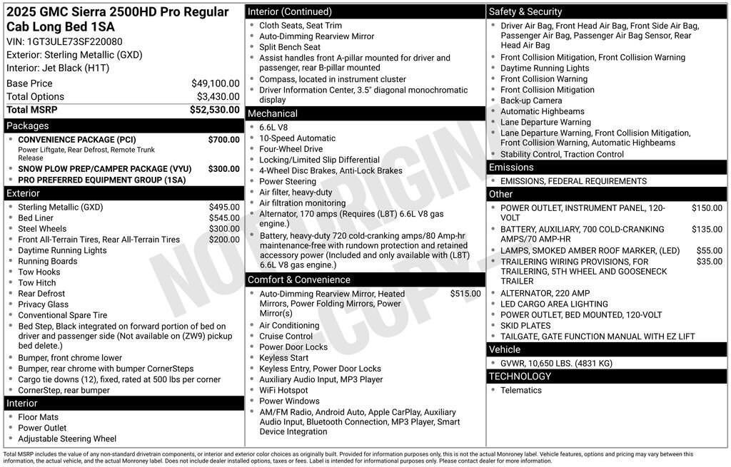 new 2025 GMC Sierra 2500 car, priced at $53,600