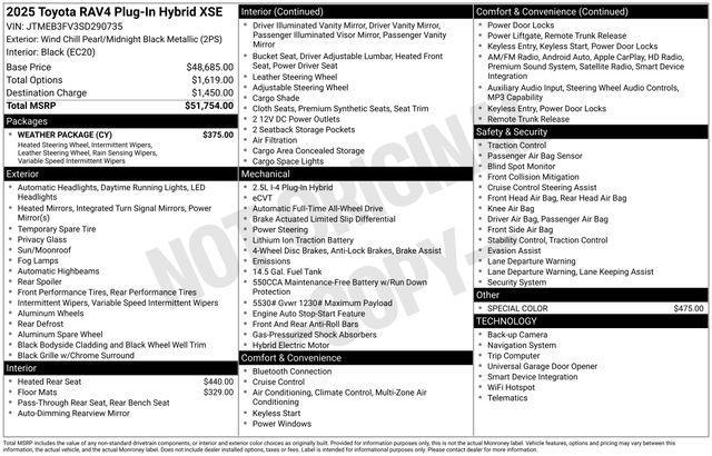 new 2025 Toyota RAV4 Hybrid car, priced at $51,754
