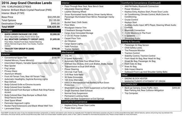 used 2016 Jeep Grand Cherokee car, priced at $13,995