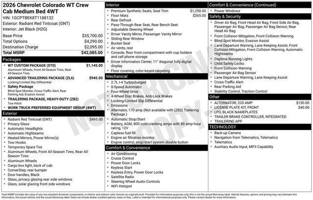 new 2026 Chevrolet Colorado car, priced at $38,816
