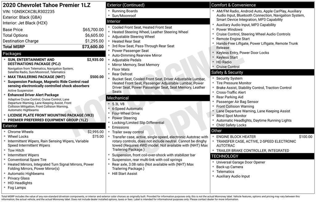 used 2020 Chevrolet Tahoe car, priced at $29,980