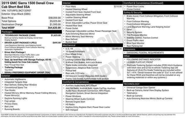 used 2019 GMC Sierra 1500 car, priced at $35,000