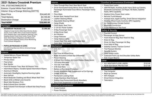 used 2021 Subaru Crosstrek car, priced at $15,000