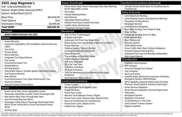used 2025 Jeep Wagoneer L car, priced at $50,751