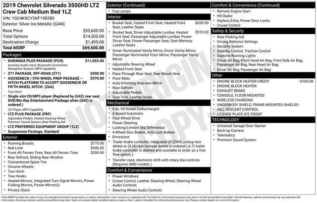 used 2019 Chevrolet Silverado 3500 car, priced at $50,000