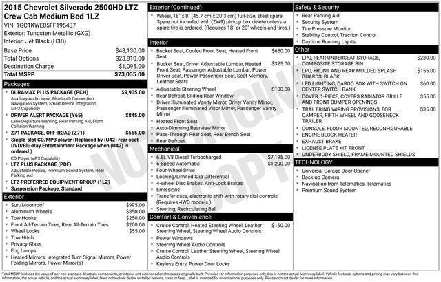 used 2015 Chevrolet Silverado 2500 car, priced at $33,000